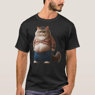 Funny Fat Cat Graphic Fat Kitten Design Chubby Cat T-Shirt