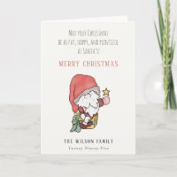 Funny Fat Happy Plentiful Santa Christmas Wishes