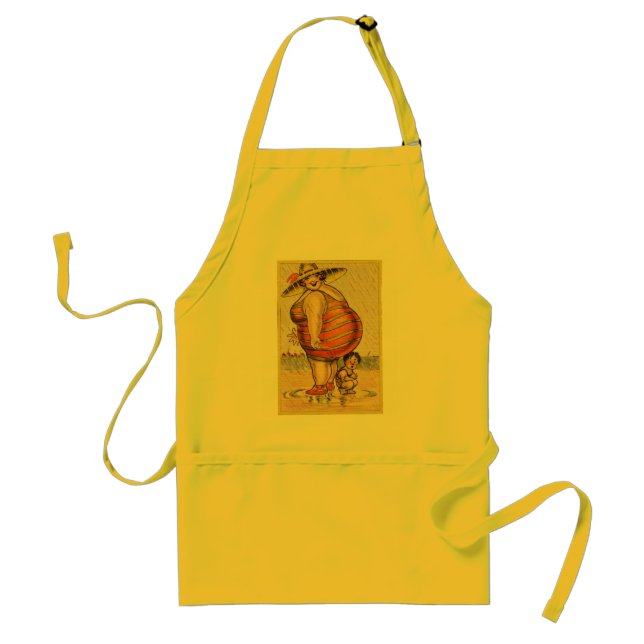 Funny Fat Lady on Beach Standard Apron (Front)