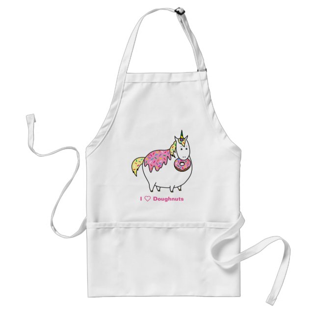 Funny Fat Unicorn Eating Sprinkle Doughnut Standard Apron (Front)