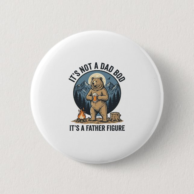 Funny Father Figure Bear Camping Vector Design_1 6 Cm Round Badge (Front)