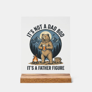 Funny Father Figure Bear Camping Vector Design_1 Acrylic Sign