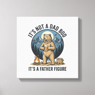 Funny Father Figure Bear Camping Vector Design_1 Canvas Print