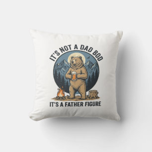 Funny Father Figure Bear Camping Vector Design_1 Cushion