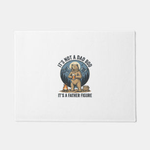 Funny Father Figure Bear Camping Vector Design_1 Doormat