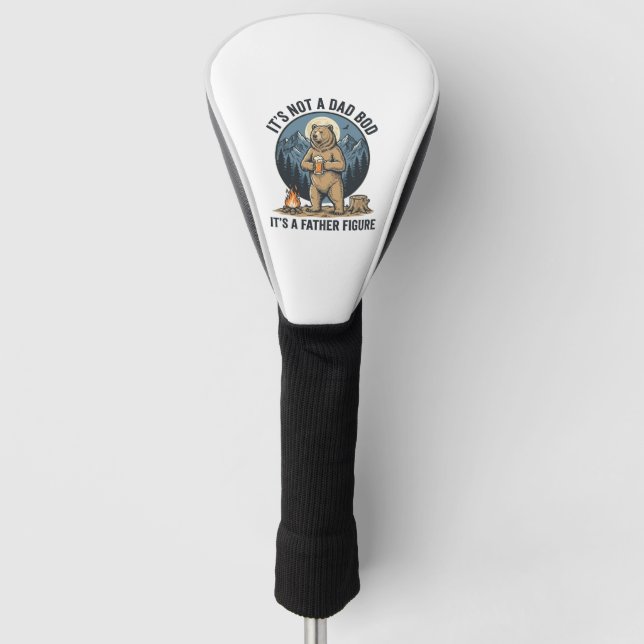 Funny Father Figure Bear Camping Vector Design_1 Golf Head Cover (Front)