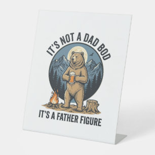 Funny Father Figure Bear Camping Vector Design_1 Pedestal Sign