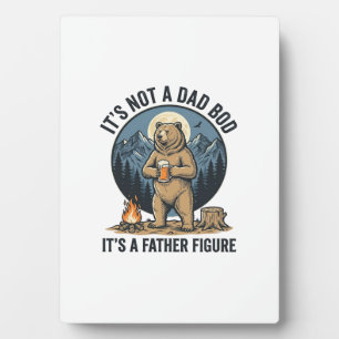 Funny Father Figure Bear Camping Vector Design_1 Plaque