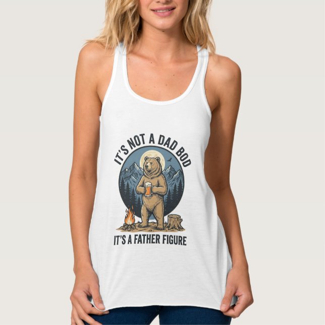 Funny Father Figure Bear Camping Vector Design_1 Singlet (Front)