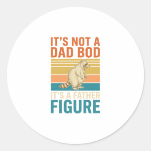 Funny Father Figure Racoon Vintage Shirt Design_1 Classic Round Sticker
