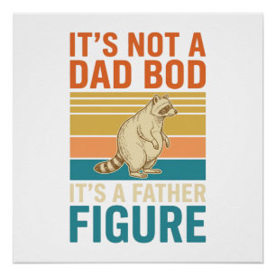 Funny Father Figure Racoon Vintage Shirt Design_1 Poster