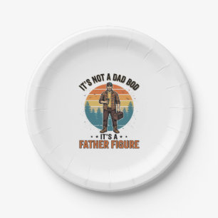 Funny Father Figure Vintage Dad Humor Shirt Design Paper Plate