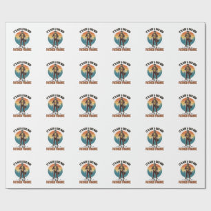 Funny Father Figure Vintage Dad Humor Shirt Design Wrapping Paper