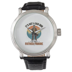 Funny Father Figure Vintage Dad Humour Shirt Desig Watch