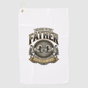 Funny Father Fist Bump Vintage Engraving Shirt Des Golf Towel