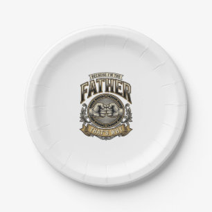 Funny Father Fist Bump Vintage Engraving Shirt Des Paper Plate