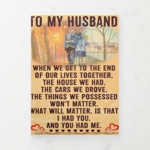 Funny Father Gift   To My Family Present Tri-Fold Announcement