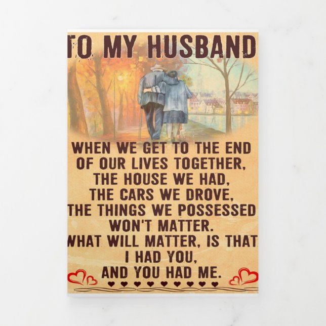 Funny Father Gift | To My Family Present Tri-Fold Announcement (Cover)