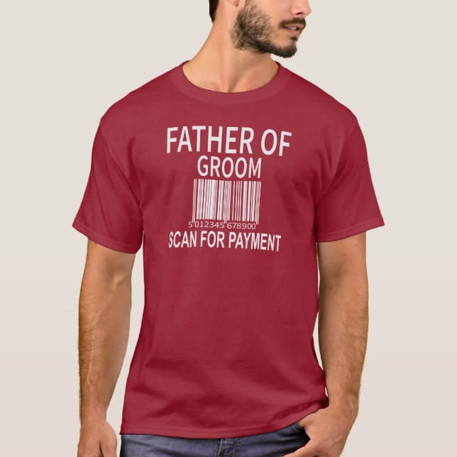 Funny Father of the Groom Barcode T-Shirt (Front)