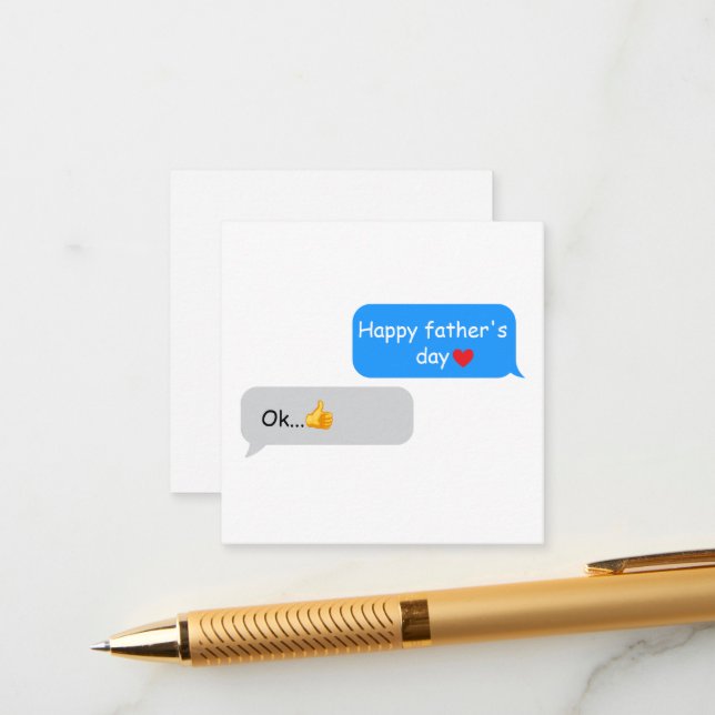 Funny Father’s Day Card for Dad – Text Message Dad (Front/Back In Situ)