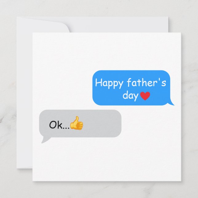 Funny Father’s Day Card for Dad – Text Message Dad (Front)