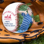 Funny Fathers Day 2 Photo Moms Best Ever Catch Baseball<br><div class="desc">Funny and personalised baseball for Father's Day from son or step son. The design can be customised to suit any occasion and the template is set up for you to add two of your favourite photos, edit the greeting and add your name and/or the year. The wording reads "mum's best...</div>