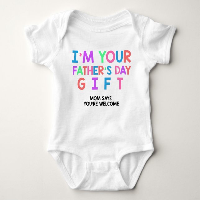 Funny Fathers Day Baby Girl Outfit Baby Bodysuit (Front)
