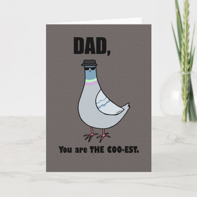 Funny Fathers day card, Dad birthday card, pigeon Thank You Card (Front)