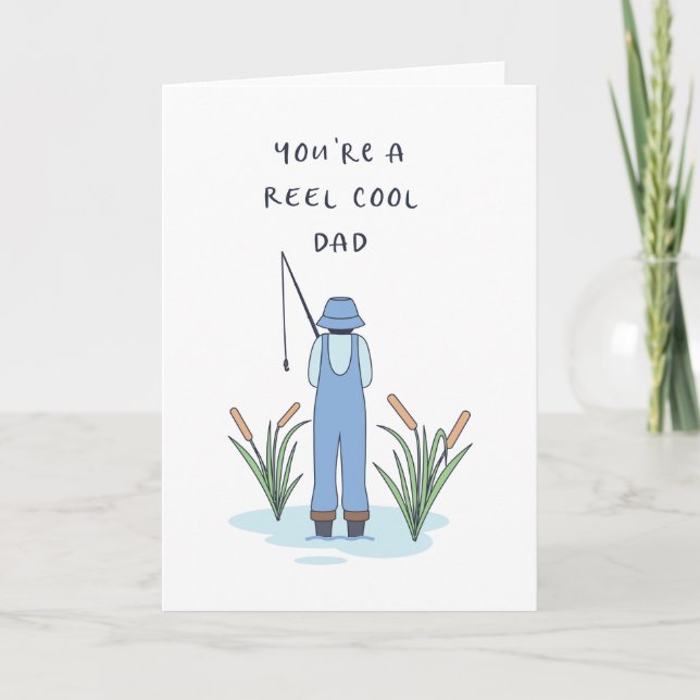 Funny Father's Day Card - Fishing Theme Fisherman (Front)