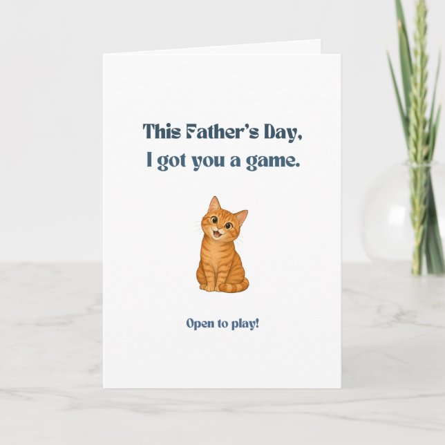 Funny Father's Day Card for Cat Dads Orange Tabby (Front)