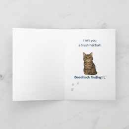Funny Father's Day Card for Cat Dads Tabby Cat