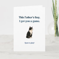 Funny Father's Day Card for Cat Dads Tuxedo Cat