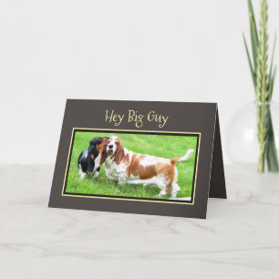 Funny "Father's Day Card" W/Basset Puppy & Adult Card