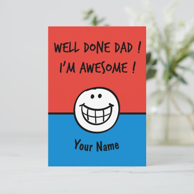 Funny fathers day cards Cool Humour (Standing Front)
