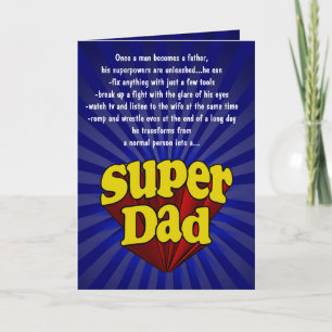 Funny Father's Day Cards, Super Dad Card