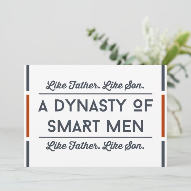 Funny fathers day cards Typography Son Smart Men (Standing Front)