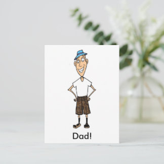 Funny Father's Day Cartoon Dad Postcard