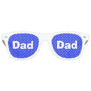 Funny Father's Day Dad Blue White 4Alan Retro Sunglasses