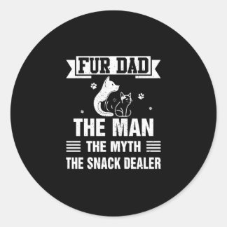 Funny Father's Day Fur Dad Dog Cat Pet Lovers Classic Round Sticker