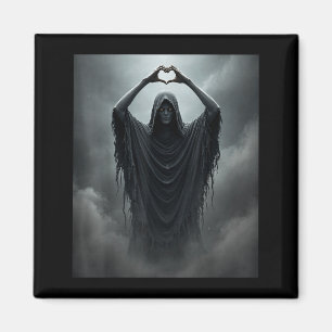 Funny fathers day ghost heart hands scary face magnet