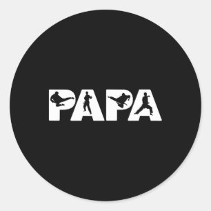 Funny Father's Day Gift For Dad - Papa Karate Gift Classic Round Sticker