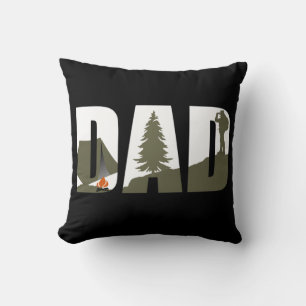 Funny Fathers Day Hiking Camping Dad Cushion