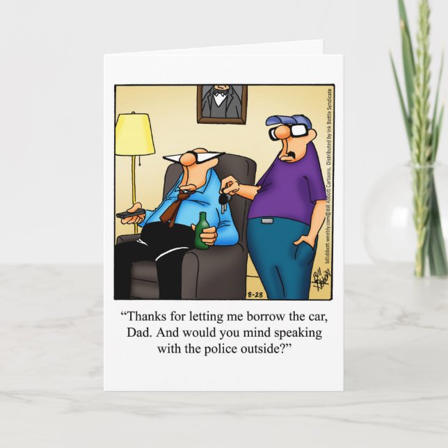Funny Father's Day Humour Greeting Card (Front)