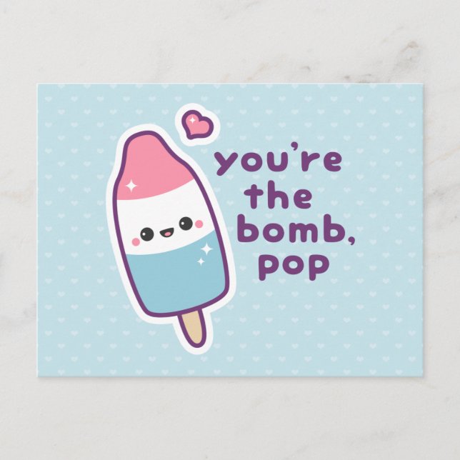 Funny Father's Day Popsicle Pun Postcard (Front)