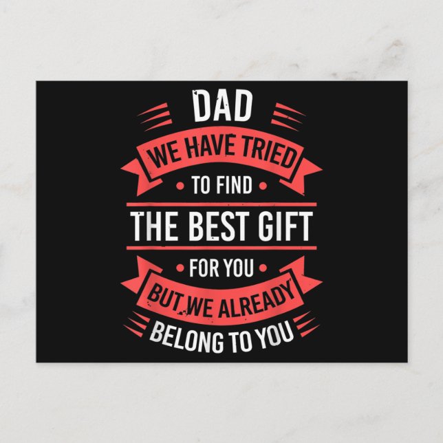 Funny Fathers Day Shirt Dad from Daughter Son Wife Postcard (Front)