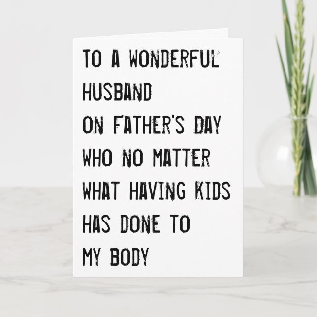 Funny Father's Day "to Husband" Card (Front)