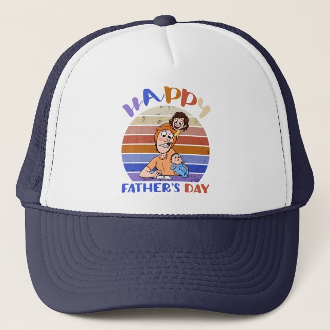 Funny father's day  trucker hat (Front)