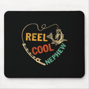 Funny Fathers Day Vintage Fishing Reel Cool Nephew Mouse Pad