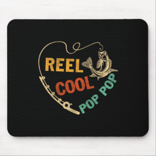 Funny Fathers Day Vintage Fishing Reel Cool Pop Po Mouse Pad