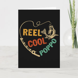 Funny Fathers Day Vintage Fishing Reel Cool Poppo Card